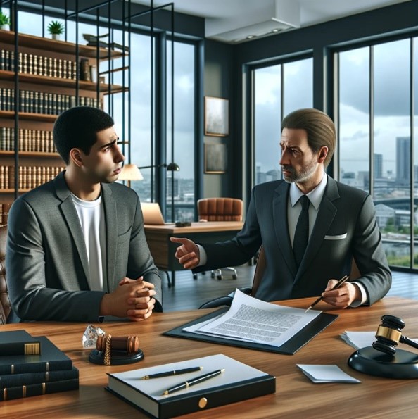 Man meeting with his lawyer